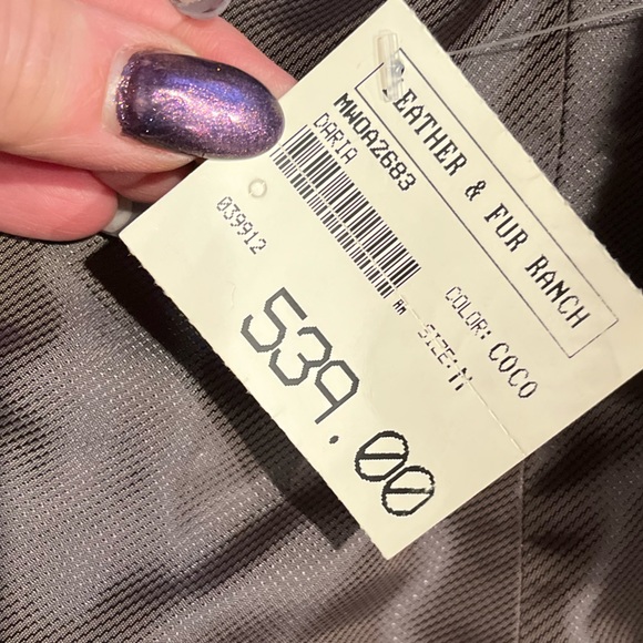 Women’s NWT Andrew Mark Fur And Leather Coco Brown Zipper Up Jacket Size Medium - Picture 10 of 13